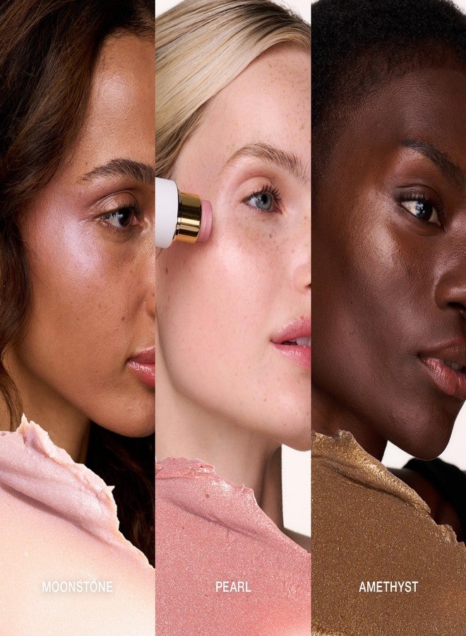 Ogee Shimmer All The Way - Limited Edition Holiday Makeup Gift Set - Includes a Trio of Pearl, Moonstone & Amethyst Highlighter Sticks & Organic Cotton Beauty Bag - Image 4